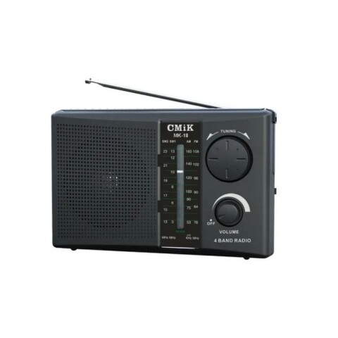 RADIO CMIK MK-18 PORTATIL AM/FM 4 BANDAS Negro