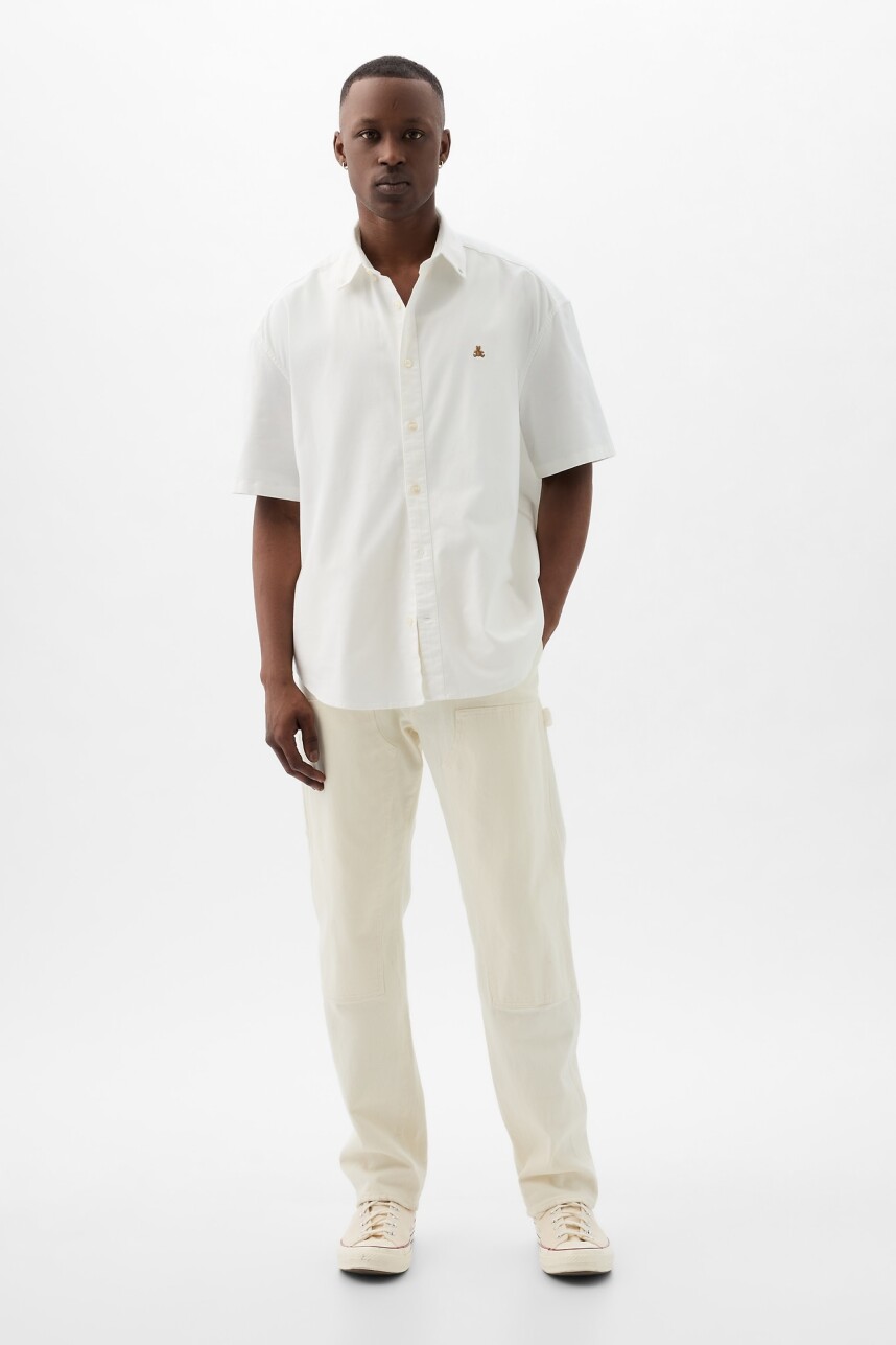 Camisa Manga Corta Oso Brannan Hombre Optic White V6