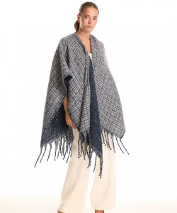Ruana Tweed Flecos AZUL/MULTI