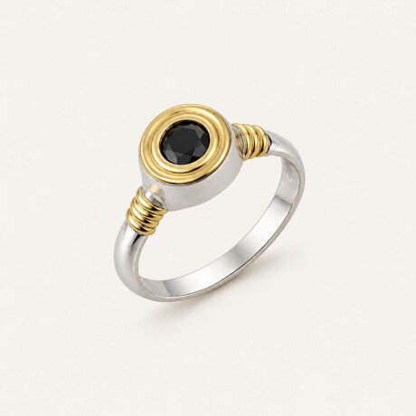 Anillo Punto de Luz Black - Plata y Oro Anillo Punto de Luz Black - Plata y Oro
