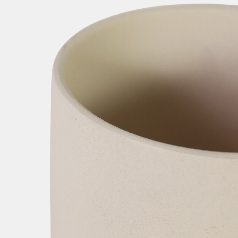 MACETERO CERAMICA BEIGE C/BASE 11X10.5CM Unica