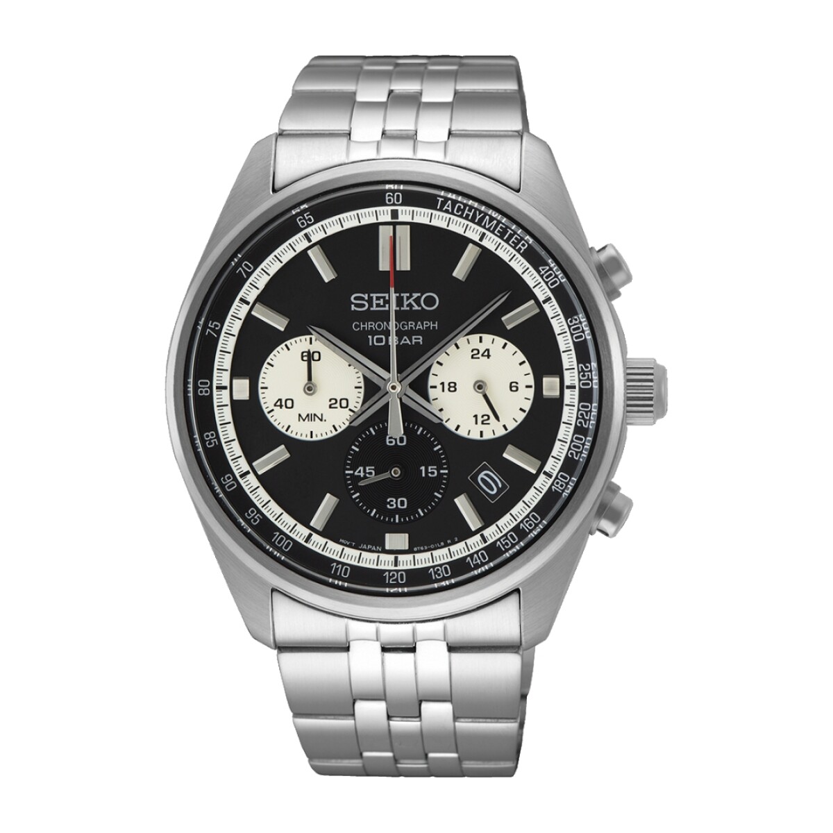 Reloj Seiko SSB429P1 para hombre con correa de acero - Negro 