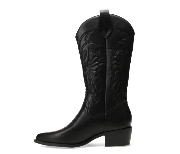 Bota EDNA tejana con diseño en la caña Black