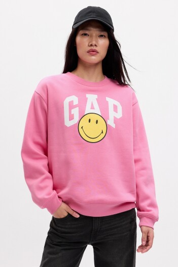 Buzo Deportivo Logo Gap Smiley Mujer Indie Pink