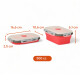 Set X4 Taper Contenedor Silicona Plegables Tapa Plastico Hermetica Rojo