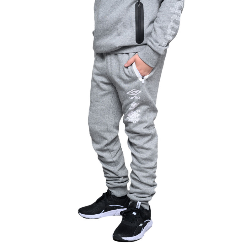 Pantalones Umbro Stacked Logo Junior Ref.256036U0 Masculino Gris - Blanco