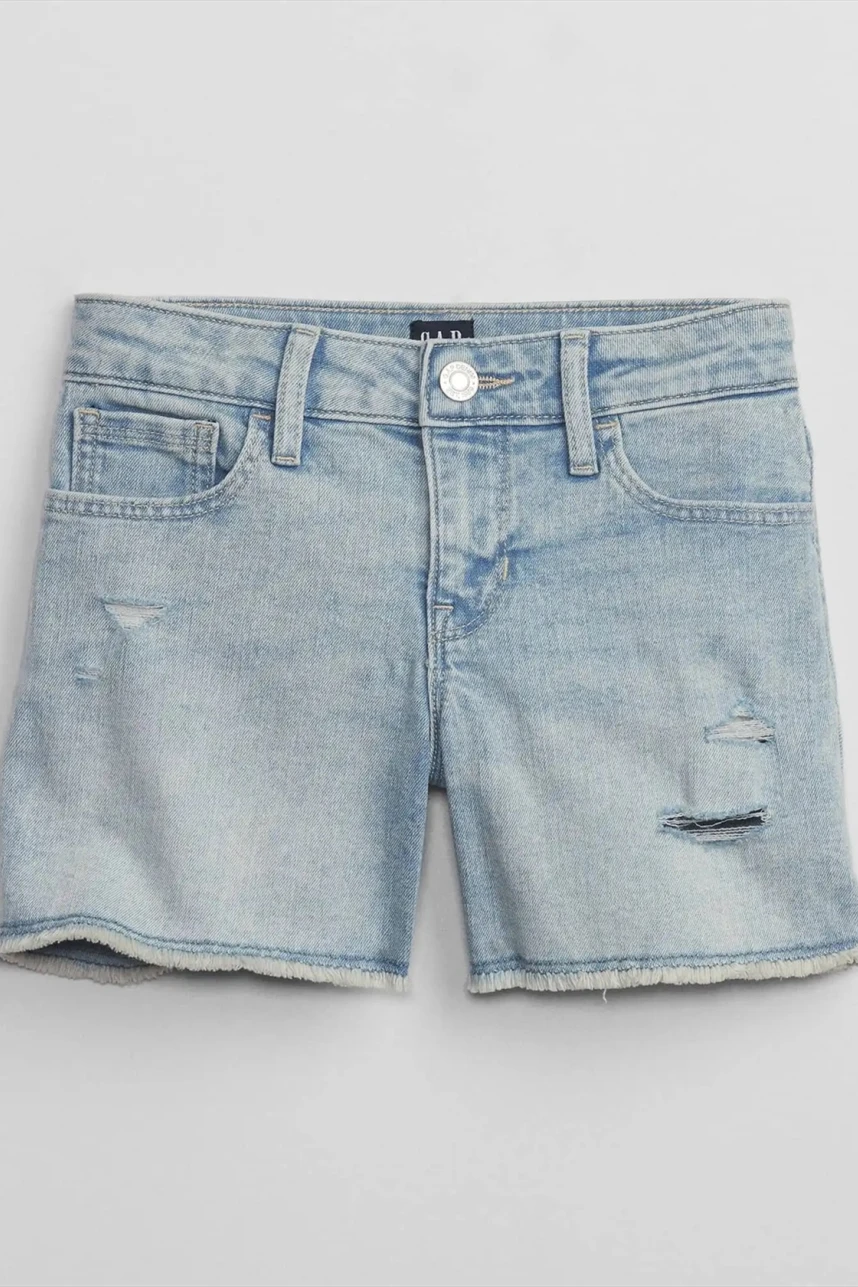 Short De Jean Midi Niña Light Wash