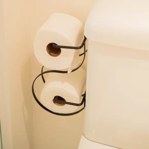 PORTARROLLOS DOBLE PARA CISTERNA NEGRO MATE Portarrollos Doble Para Cisterna Negro Mate