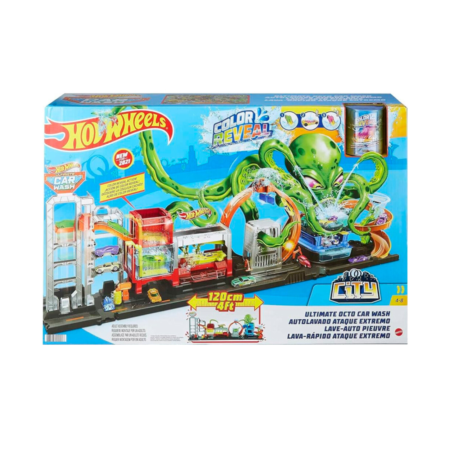 Auto Lavado Autopista Hot Wheels Ataque De Lagarto Juguete