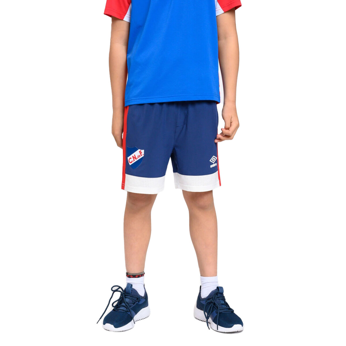 Bermuda Infantil Umbro Fiss Nacional - Azul Marino - Rojo 
