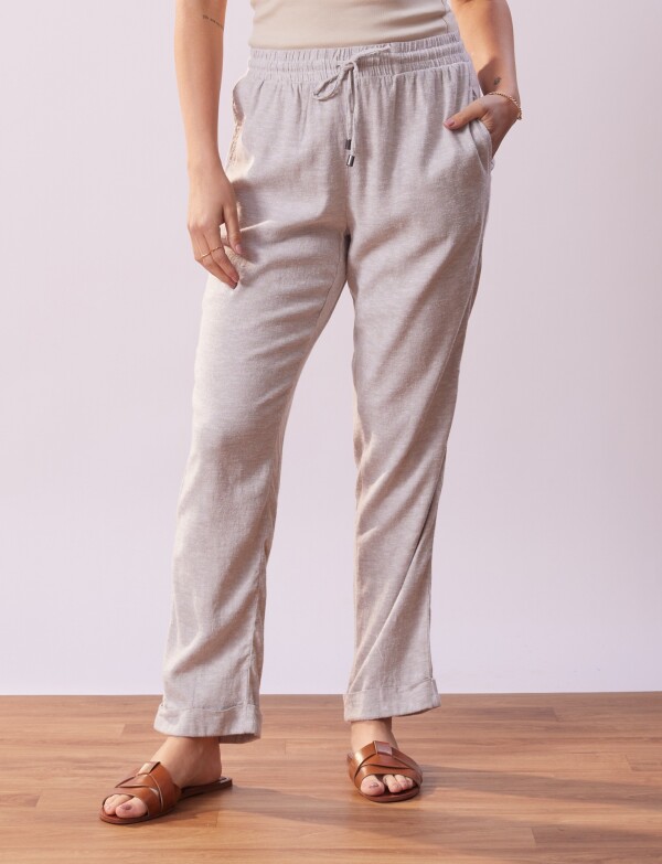 Pantalon Lino GRIS