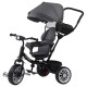 Triciclo 3 en 1 con techo Bebesit giratorio 360Â° Gris