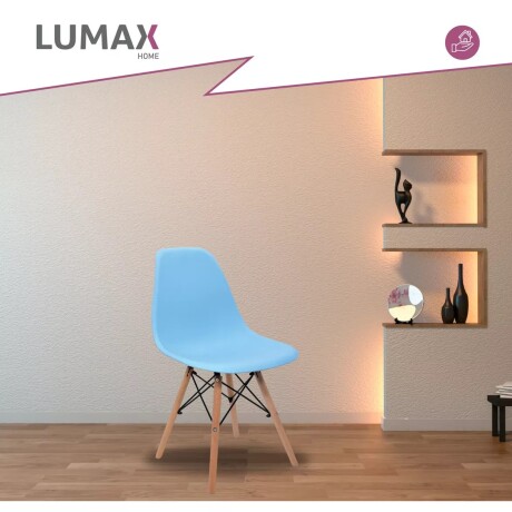 Silla De Comedor Eames Pack 2 Unidades Varios Colores Lumax Azul