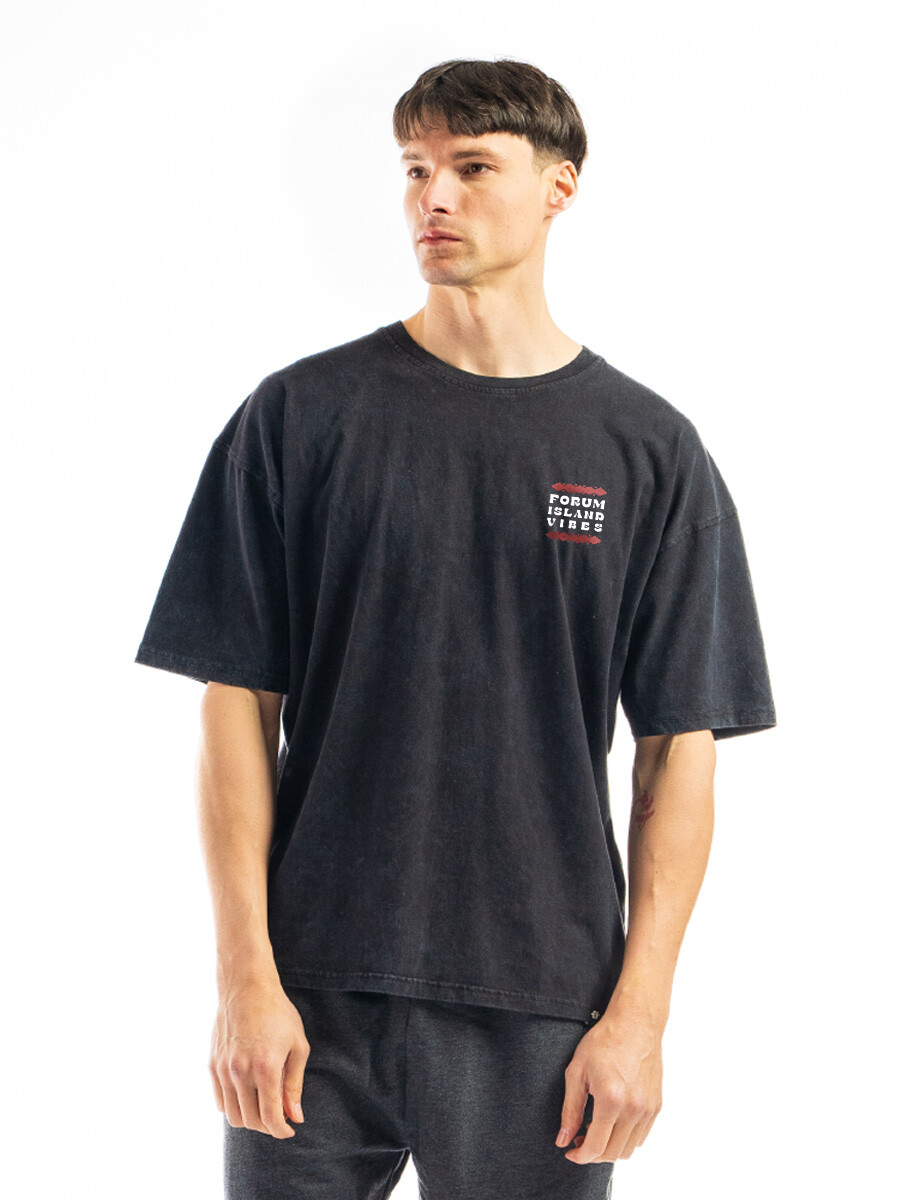 Remera Estampada Oversized - Negro Future 