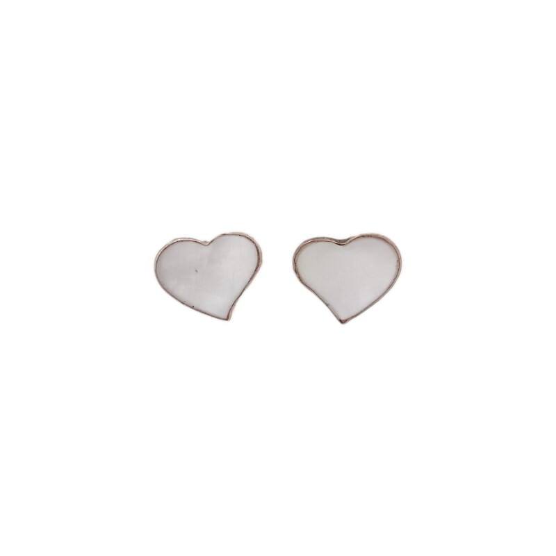 Caravana Corazón Nácar-Plata 925-Piedra Nácar-CA3097 conpiedra