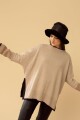 Buzo Pamelí Cotton Beige visón y negro