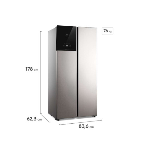 Heladera Electrolux SBS Inverter No Frost 440 Lts Inoxidable