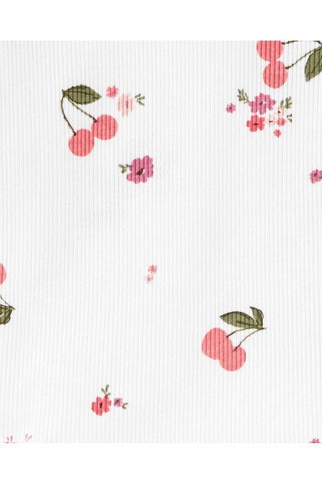 Remera de algodón manga corta con botones diseño cerezas Remera de algodón manga corta con botones diseño cerezas