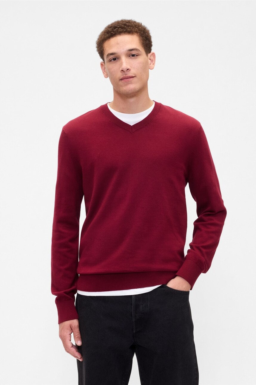 Buzo Algodón Cuello V Hombre Red Delicious