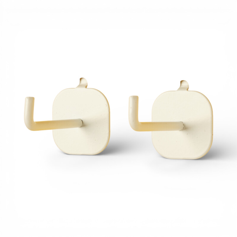 Gancho recto tipo L para panel perforado pegboard metálico Blanco