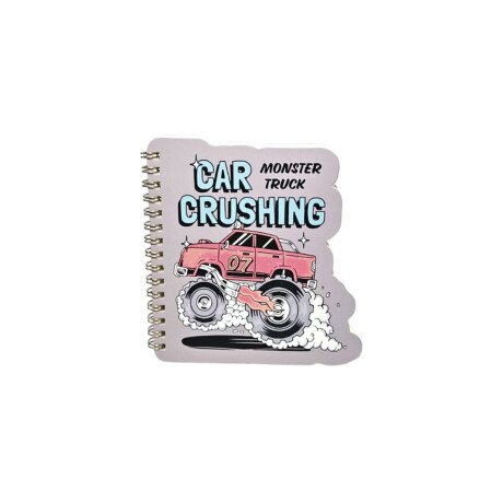 Cuaderno 13x18cm Monster Car Gris