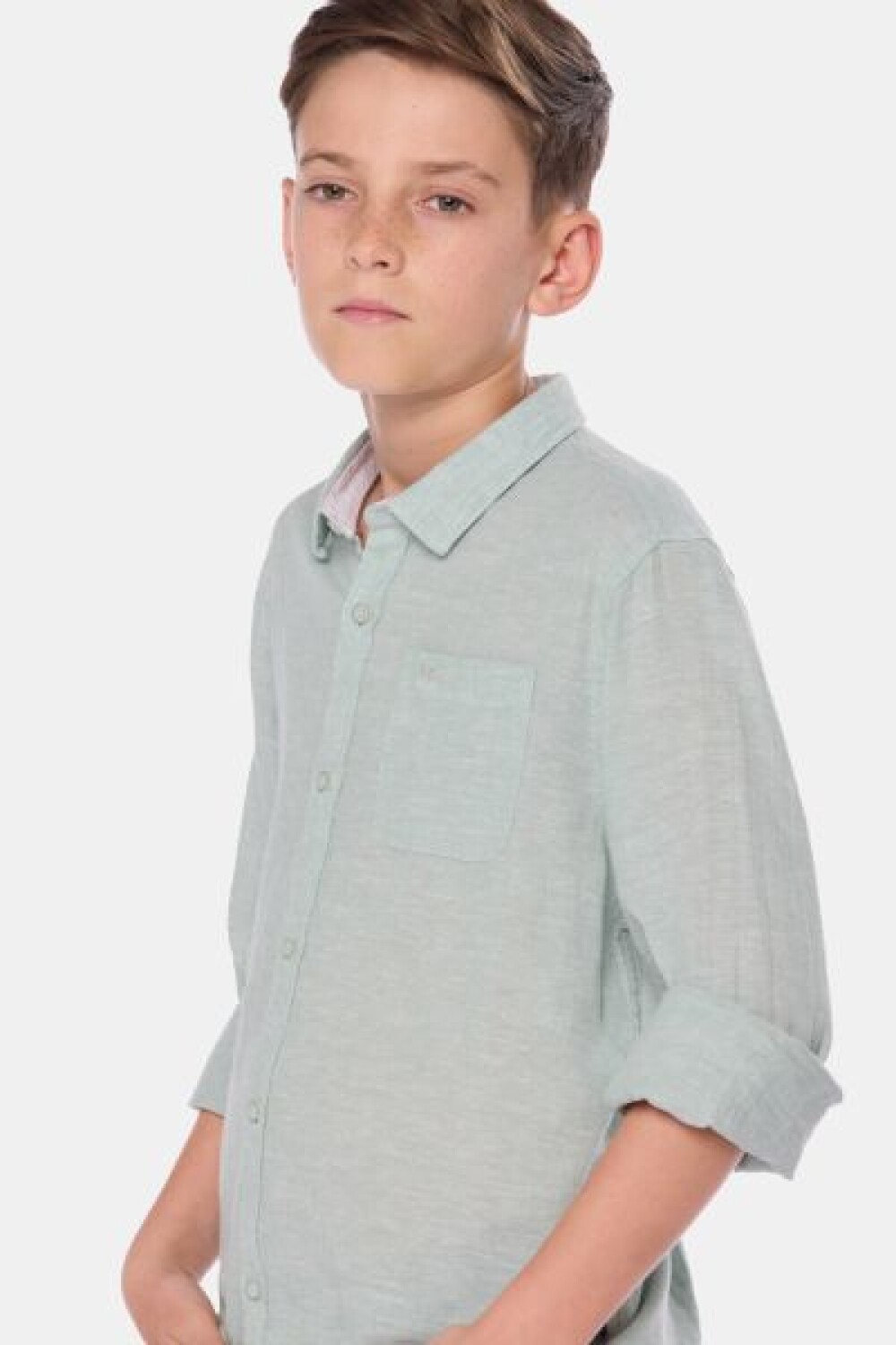 CAMISA DE LINO Menta