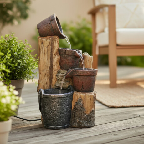 Fuentes De Agua Baldes Sobre Troncos Fuentes De Agua Baldes Sobre Troncos