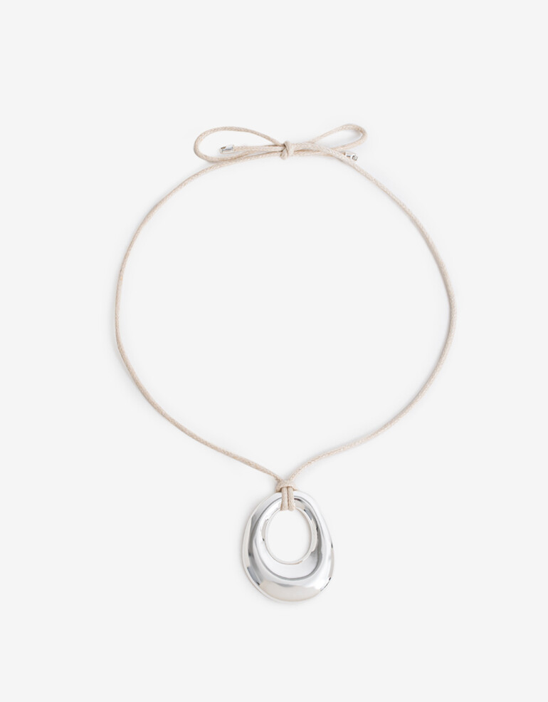 Collares Largos Metal Collar Largo Metal Bañado En Plata - Plateado