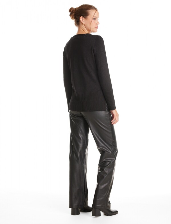 Buzo Esc V Lurex NEGRO