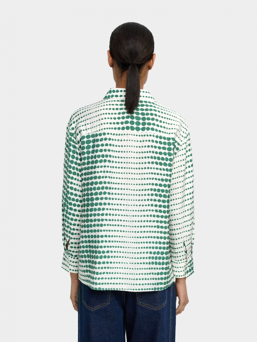 Camisa Fluida Con Estampado verde