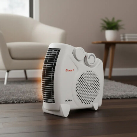 Caloventilador Piso 2 Niveles 2000W c/Termostato Cuori Scala Blanco