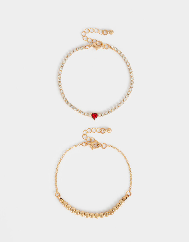 Pulseras Flexibles Sets Con corazón Pulseras Flexibles Sets Con Corazón - Dorado