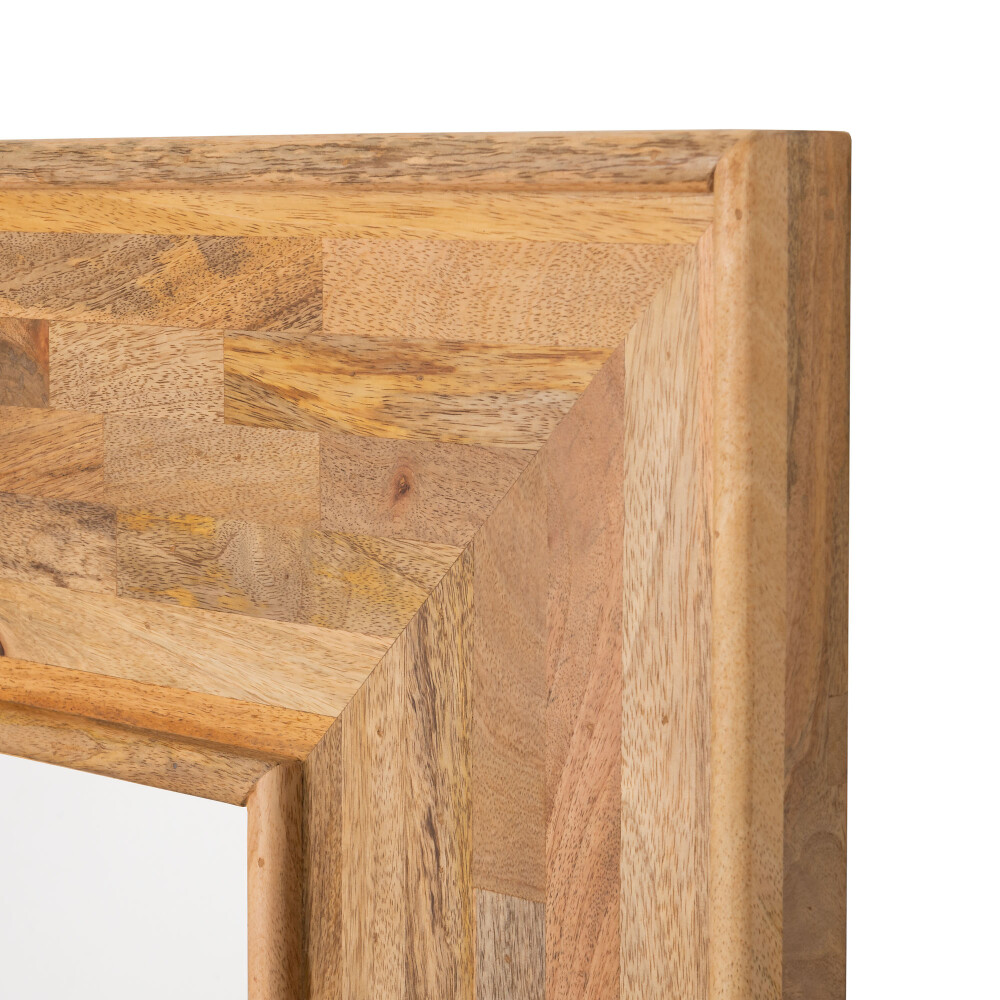ESPEJO DE PARED MADERA-DE-MANGO MARRON RECTANGULAR AALST