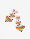 Aros Colgantes Largos Color Aros Colgantes Corazón Strass - Combinacion Multicolor