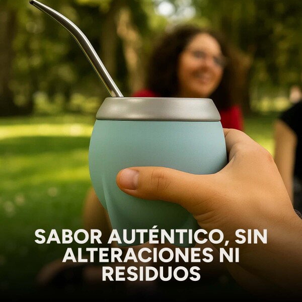 Mate Clásico de Acero Inoxidable Diseño Clásico Duradero Color Celeste