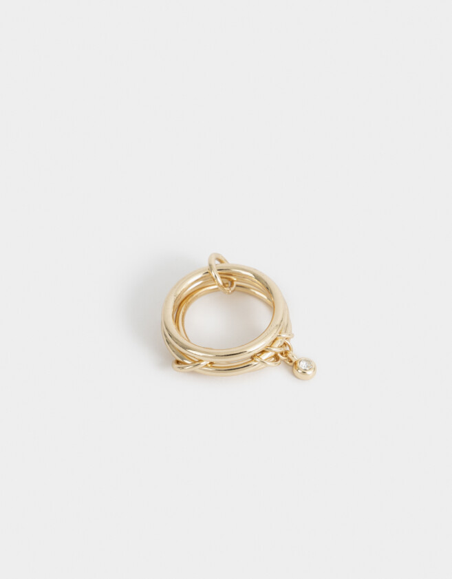 Anillos Medianos y Grandes Con strass Anillo De Metal Con Strass - Dorado
