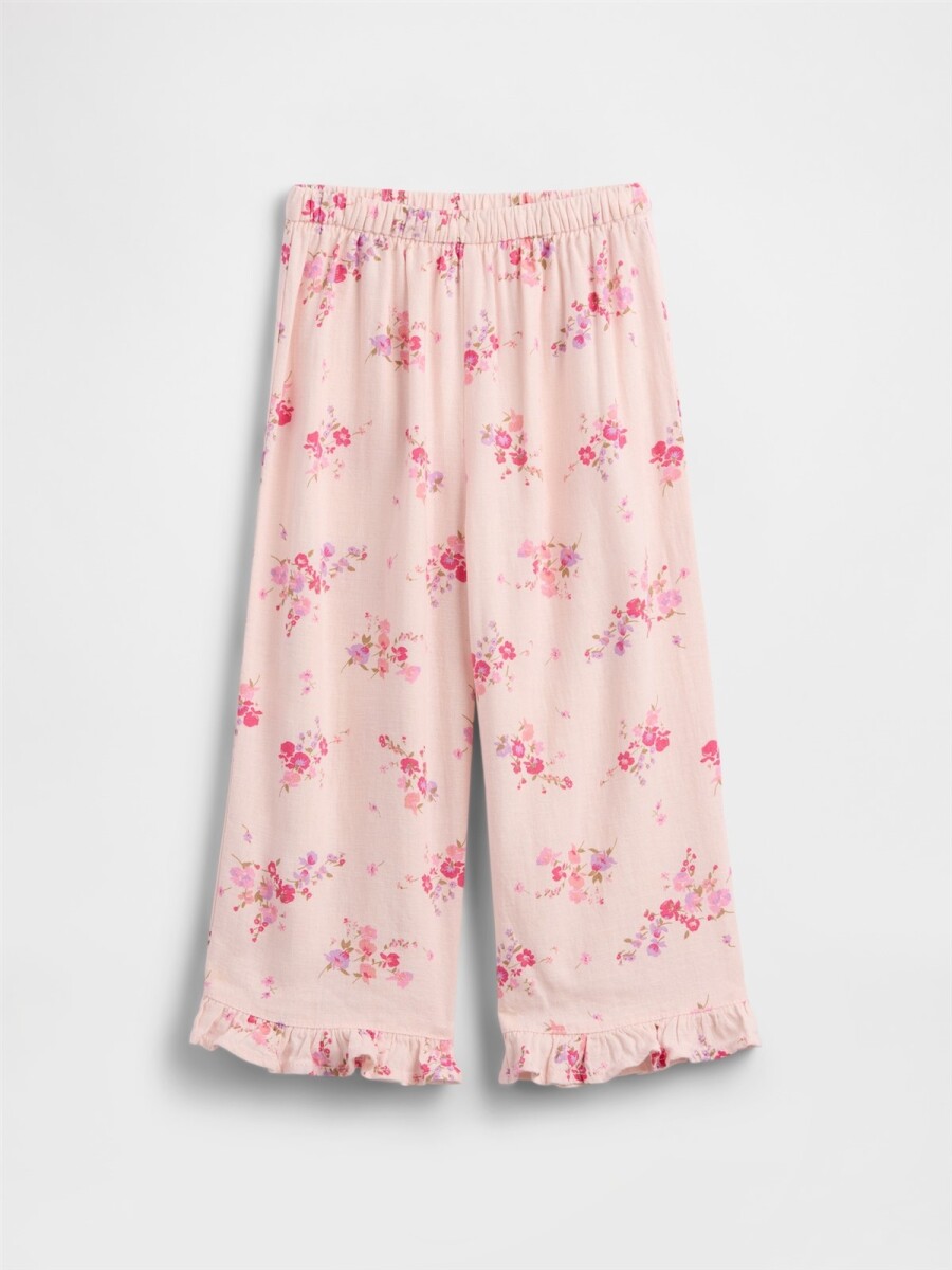 Pantalón De Lino Mujer - Pink Floral 