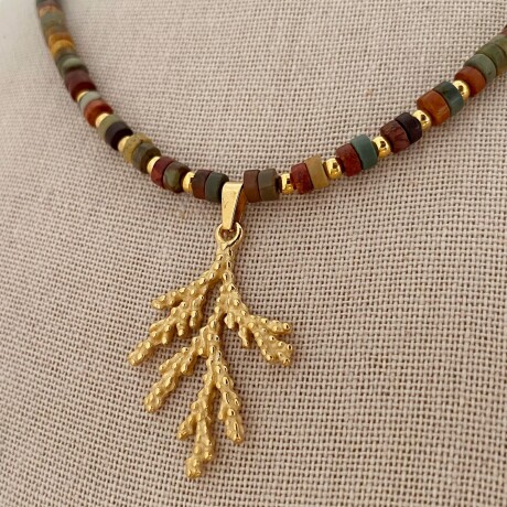 Collar OTOÑO en acero y piedras naturales Collar OTOÑO en acero y piedras naturales
