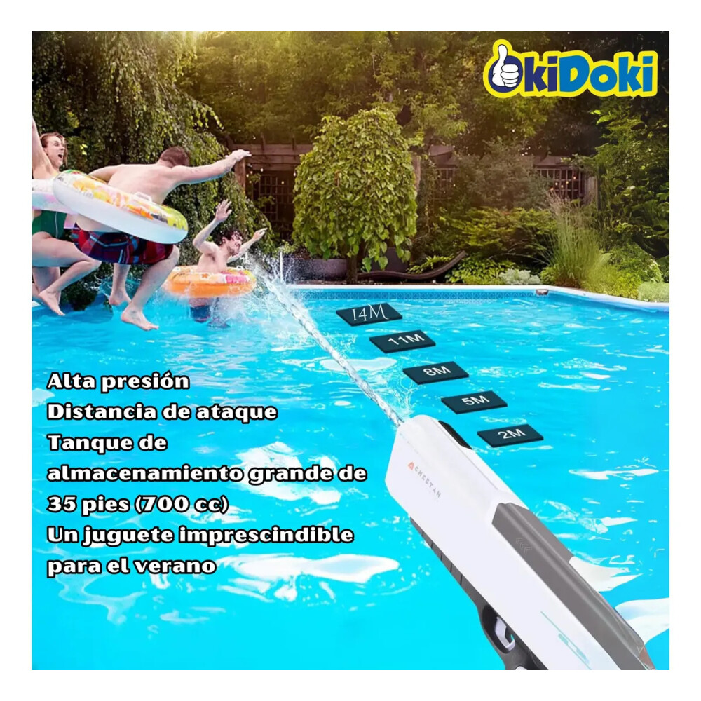Pistola De Agua Eléctrica Automática a batería Blanco