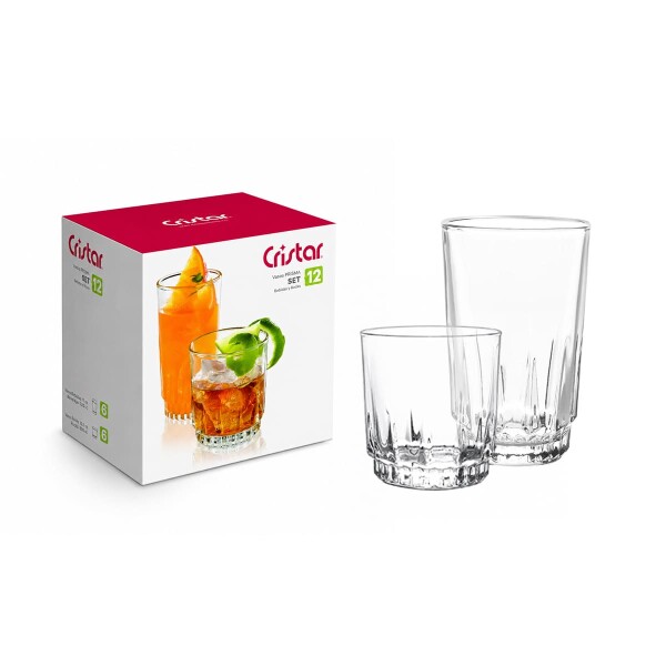 Set vasos Prisma x12 CRISTAR Set vasos Prisma x12 CRISTAR