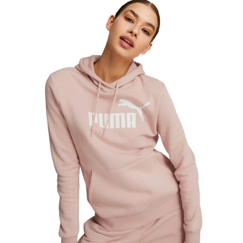 Canguro de Mujer Puma Logo Hoodie Rosa - Blanco
