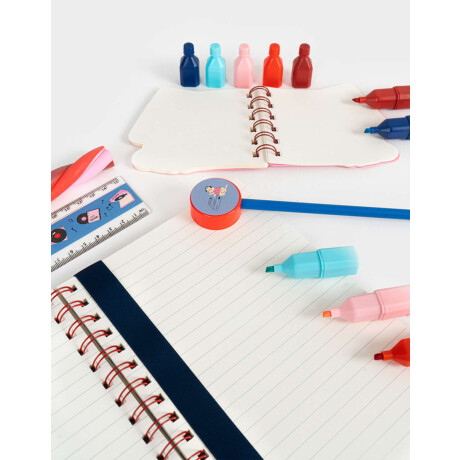 Set De Librería En Estuche De Pvc Con Strap Y Charm Combinacion Multicolor