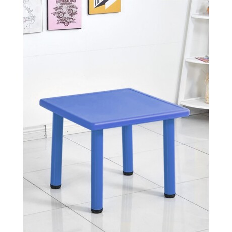 Mesa Cuadrada de Plástico y Metal para Niños 60x60cm Azul