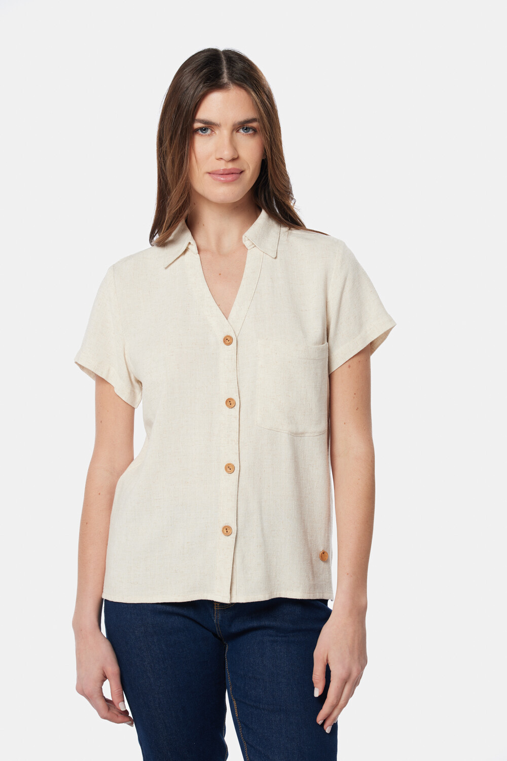 CAMISA DE LINO Beige