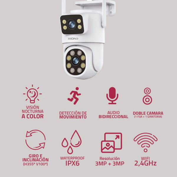 Cámara De Vigilancia Xion Cctv62 Wi-fi Dobre Cámara CAMARA SMART WIFI XION CCTV62