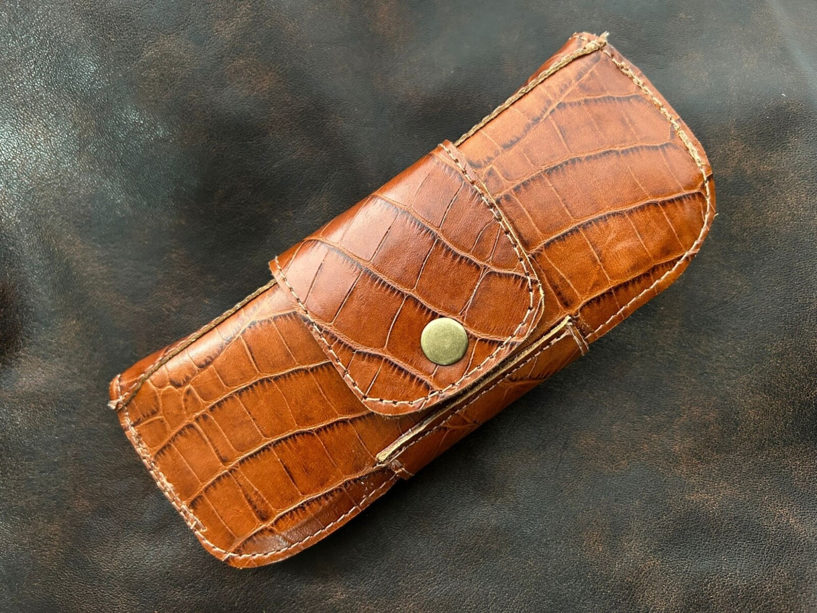 Estuche Lentes Crocco - Camel 