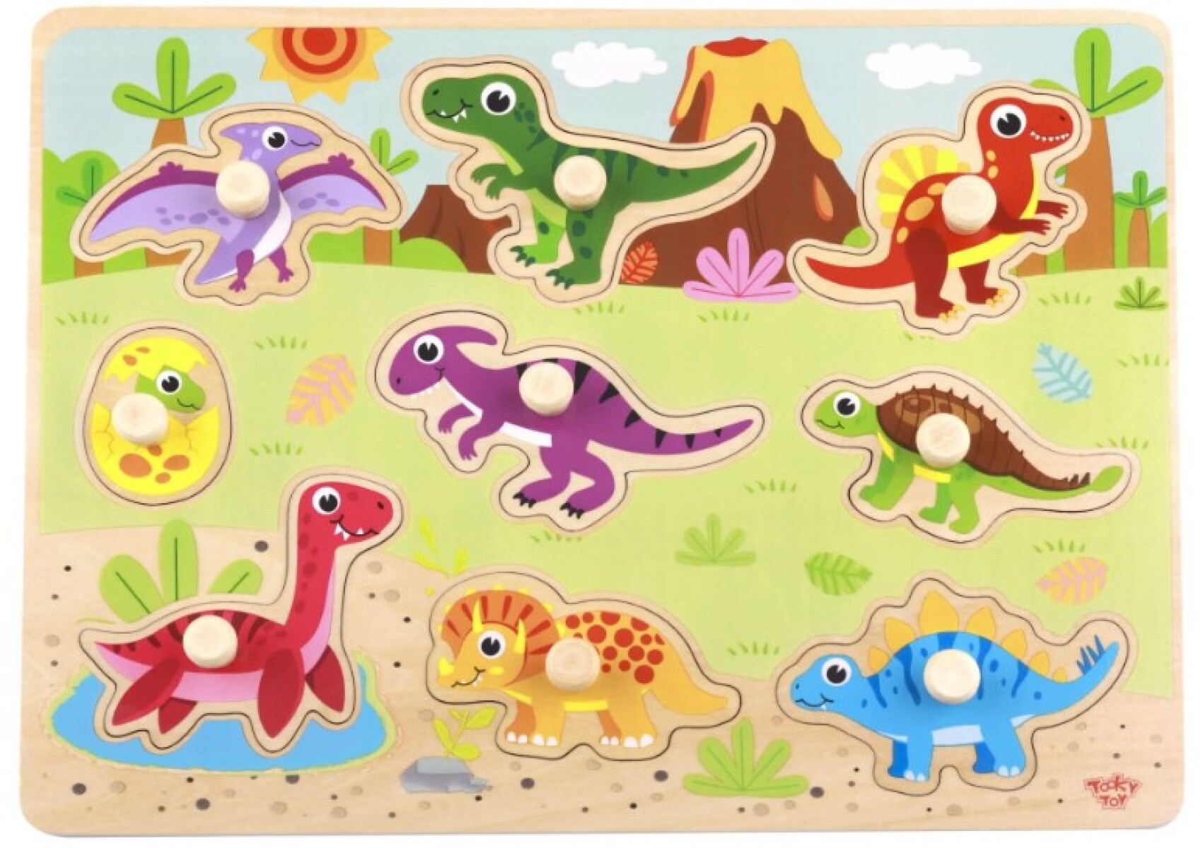 Puzzle dino de encastre en madera - Puzzle Dino De Encastre En Madera 