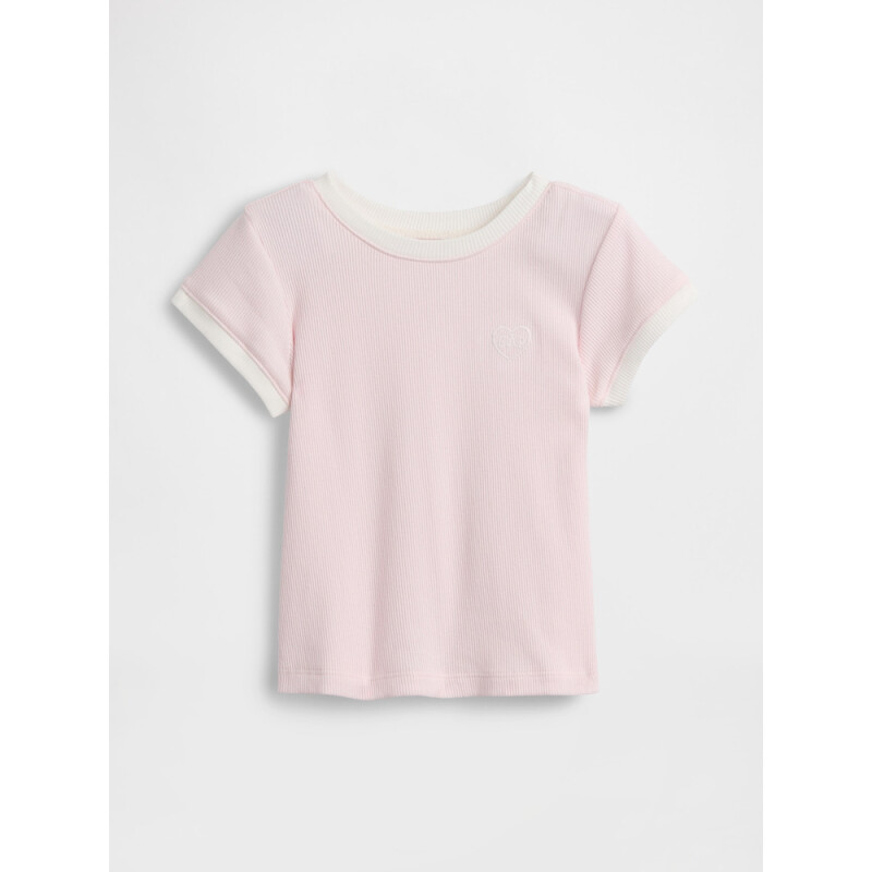 V-JPN IE RIB RINGER TEE CHERRY BLOSSOM
