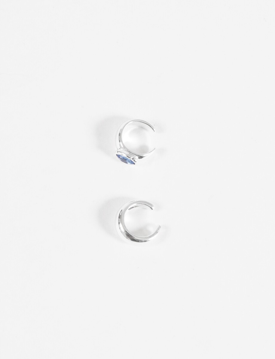 Set de dos earcuff texture piedra - plateado 