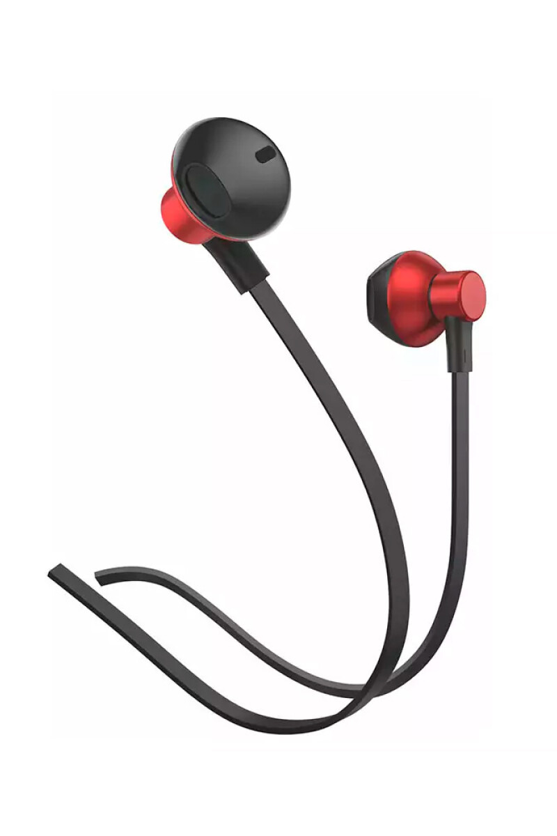 Auriculares Metálicos con Micrófono Cable Plano T42 Foneng Roja